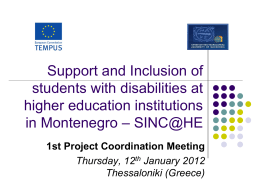 Support and Inclusion of students with disabilities at