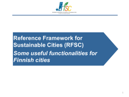 Functionalities for Finnish cities General introduction