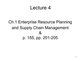 Ch.1 Enterprise Resource Planning and Supply Chain Managment