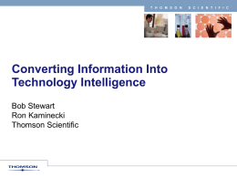 Technology Intelligence From Chemical Information In