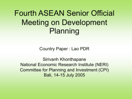 Fourth ASEAN Senior Official Meeting on Development Planning