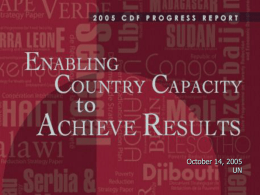 Enabling Country Capacity to Achieve Results