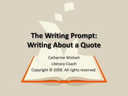 The Writing Prompt: Writing About a Quote
