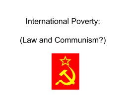 International Poverty: Law and Communism
