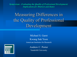 Longitudinal Study to Measure Effects of MSP Professional
