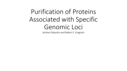 Purification of Proteins Associated with Specific Genomic