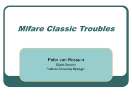 Mifare Classic Troubles