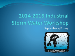 2013-2014 Industrial Storm Water Workshop