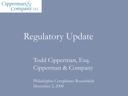CIPPERMAN & COMPANY - Cipperman Compliance Services, LLC