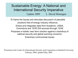 PowerPoint Presentation - Sustainable Energy: A National