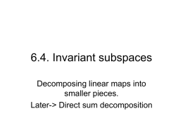 6.4. Invariant subspaces