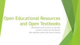 Open educational resources and open textbooks