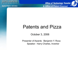 Patents and Pizza - Applied Physics Laboratory