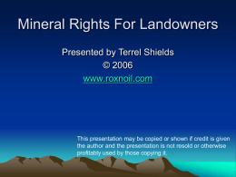Mineral Rights For Landowners