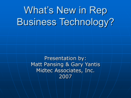What’s New in Rep Business Technology?