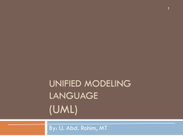 Unified Modeling language (UML)