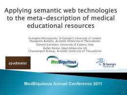 Applying semantic web technologies to the meta