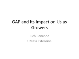 GAP and Its Impact on Us as Growers