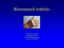 Diagnosis and Investigation of Arthritis