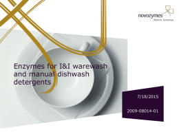 Enzymes for I&I warewash and manual dish wash detergents