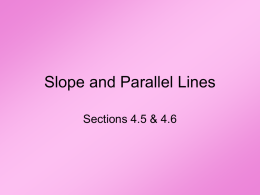 Slope and Parallel Lines
