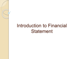 Introduction to Financial Statement