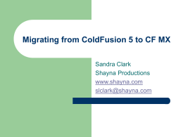 Migrating from ColdFusion 5 to CFMX