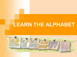 Learn the alphabet - In queste pagine sono inserite alcune
