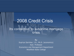 2008 Economic Crisis - Westfield State University