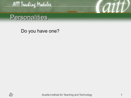 Personalities - Acadia University