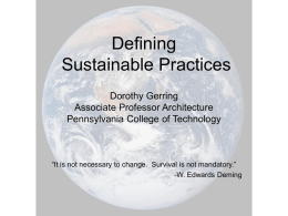 Defining Sustainable Practices Dorothy Gerring, Associate