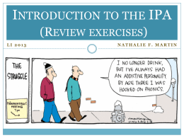 Introduction to the IPA (Review exercises)