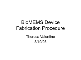 BioMEMS Device Fabrication