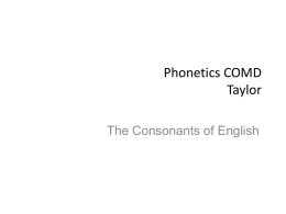 Phonetics: Topic 4 - Chris Taylor, PhD
