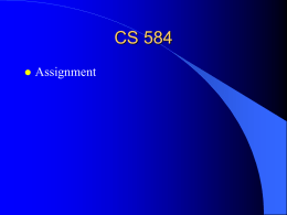 CS 584 Lecture 23