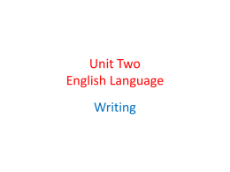 Unit Two English Language