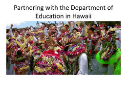 Partnering with the Department of Education in Hawaii