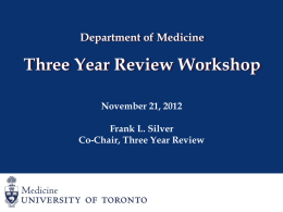 Three Year Review - University of Toronto