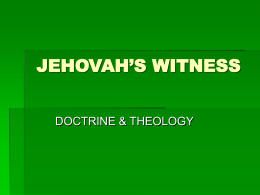 JEHOVAH’S WITNESS - Westminster Academy