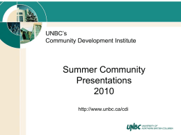 Rural and Small Town Studies at UNBC