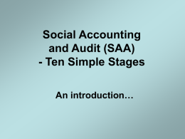 Social Accounting and Audit (SAA)