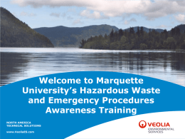 Welcome to the 1998 Hazardous Wastes/Materials Training