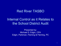 Red River TASBO Internal Control as it Relates to the