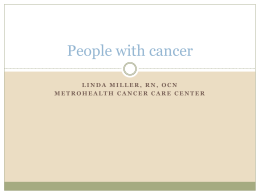 People with cancer - Cuyahoga County Board of Health