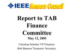 Report to TAB Finance Committee November 14, 2003