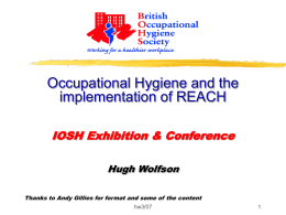 The value of OH in the implementation of REACH