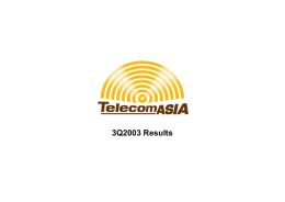 3Q2003 Results - True Corporation