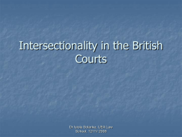 Intersectionality in the British Courts