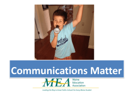 Communications Matter - National Education Association