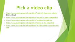 Pick a video clip - RESA 3 PRE K-12
